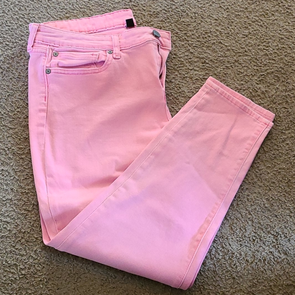 Gap pink super skinny crop jeans